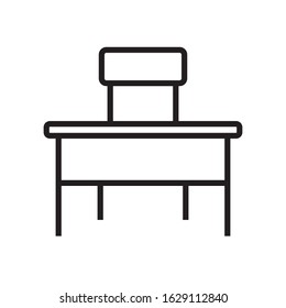 School desk icon in trendy flat style design. Vector graphic illustration. Suitable for website design, logo, app, and ui. EPS 10.