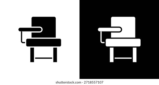 Ilustração de vetor de ícone de mesa de escola - ícones de vetor de estilo preto de alta qualidade
