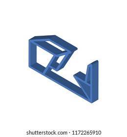 School Desk isometric left top view 3D icon