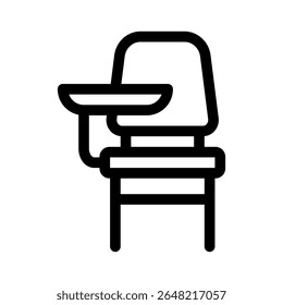 School Desk line icon. Simple vector symbol used for school, travel, or education themes. Clean linear design, Thin stroke design, isolated on white.