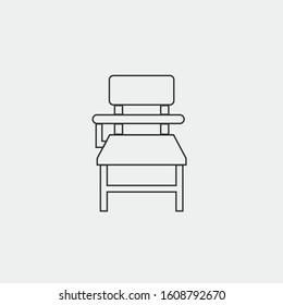 School desk line vector icon