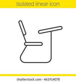 School desk linear icon. Student seat. Thin line illustration. Contour symbol. Vector isolated outline drawing