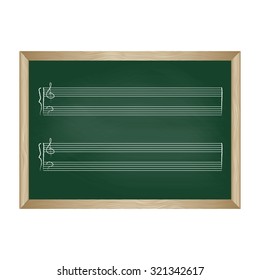 school desk. Music template