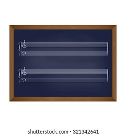 school desk. Music template
