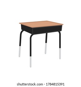 School Desk, Table, Classroom Desk Table, Student Desk, Teacher, Vector Illustration Background