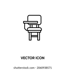 School desk vector icon. Modern, simple flat vector illustration for website or mobile app.Chair symbol, logo illustration. Pixel perfect vector graphics