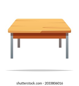 Ilustración aislada del vector de escritorio escolar