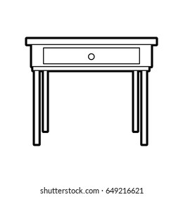 school desk wooden table. office furniture vector illustration