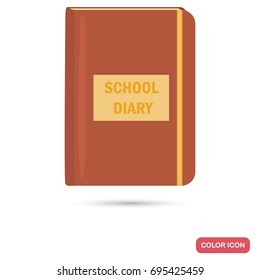 School diary color flat icon for web and mobile design
