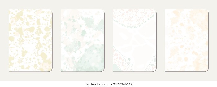 School diary cover design. Terrazzo abstract background made of natural stones, granite, quartz and marble. Venetian terrazzo texture school diary template.