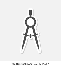 School Divider icon sticker isolated on gray background