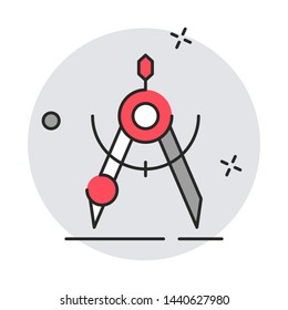 School dividers icon. Modern flat design style. Vector simple illustration icon for web site page, marketing, mobile app, design element on white background