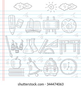 school doodle icons
