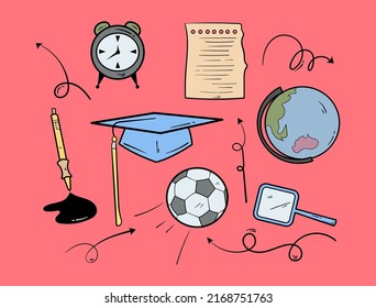 School Doodle, School Supplies, Complete, and Interesting