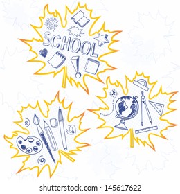 School. Doodles background 