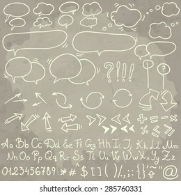 School doodles elements in chalkboard background - vector illustration