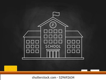 School drawing on blackboard