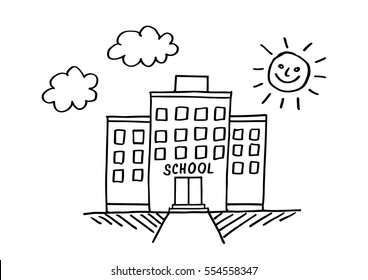 School drawing on white background