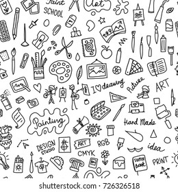 School of drawing, seamless pattern for your design