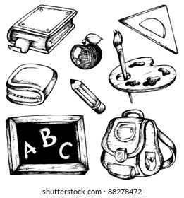 School drawings collection 1 - vector illustration.