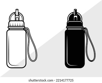 School Drink Bottle SVG Printable Vector Illustration