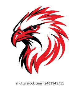 School Eagle Mascot Head Logo Illustration