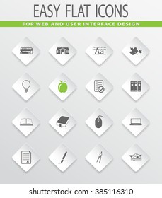 School easy flat web icons for user interface design