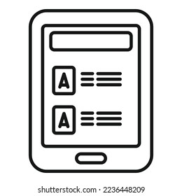 School ebook icon outline vector. Digital education. Online tablet
