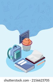 school eduationa and sport, isometric