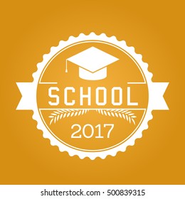 School Education Academic Vector Logo White Color