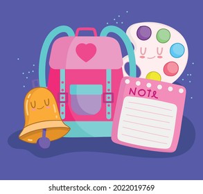 school education accessories bag and paper