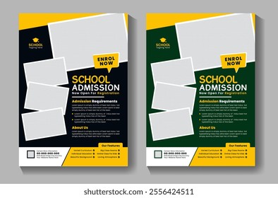 School Education Admission Flyer Design Banner Template
