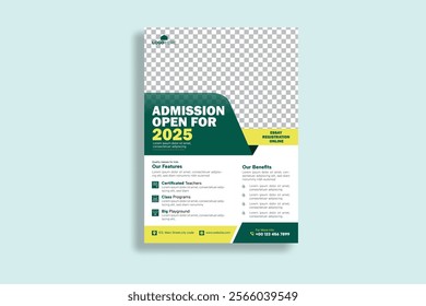 School education admission flyer poster template , Online school kids education admission flyer poster layout. Creative and modern education admission flyer template vector
