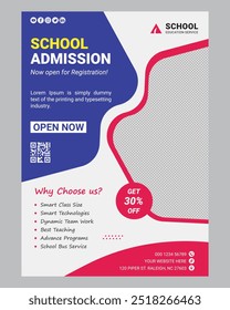 School education admission flyer template