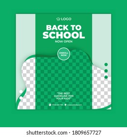 School education admission social media post. School admission background