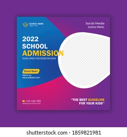 School education admission social media post. School admission background
