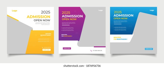 School Education Admission Social Media Post And Web Banner Template