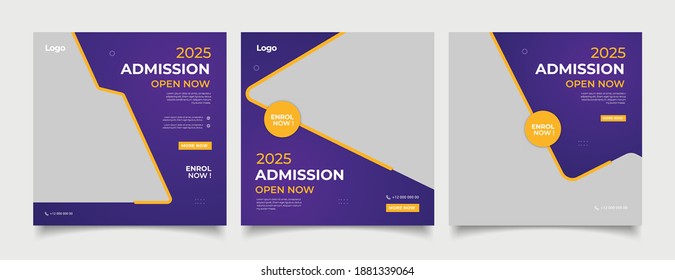 School education admission social media post and web banner template