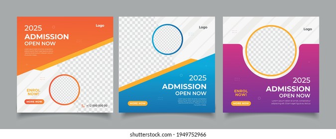 School education admission social media post and web banner template