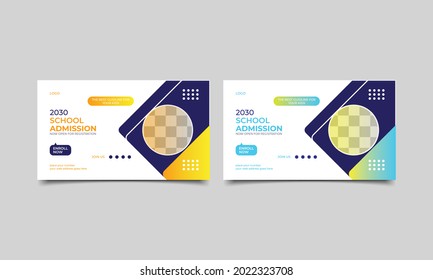 School education admission social media post and Admission Open Flyer web banner template..eps