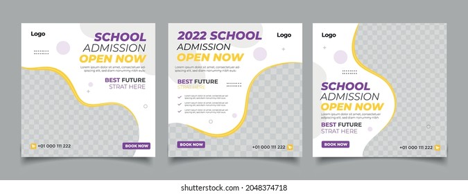 School education admission social media post and web banner template