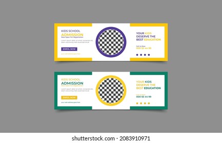 School education admission social media cover template design..eps