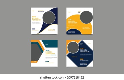 School education admission social media post vector design template..eps