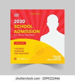 School education admission social media post or web banner template