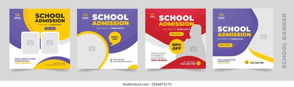 School education admission social media Banner and back to school web banner Design