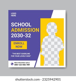 School education admission social media banner and post design  