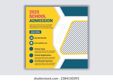 school education admission social media post and web banner template