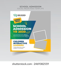 school education admission social media post and web banner, Back to School admission post or Instagram post, flyer Design.