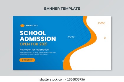 School education admission wave design banner template