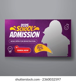 school education admission youtube thumbnail or web banner template